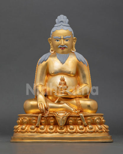 thangtong gyalpo statue handcrafted copper buddhist master with gold fire gilding