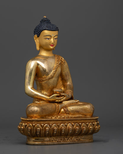 the 27cm tall Amitabha Buddha statue, showcasing the vivid acrylic color work and the graceful posture that embodies peace and spirituality.