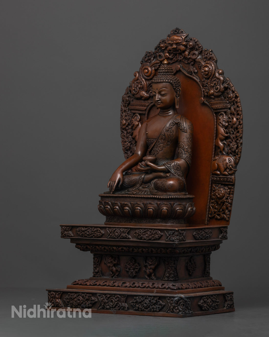 Oxidized Shakyamuni Buddha Statue