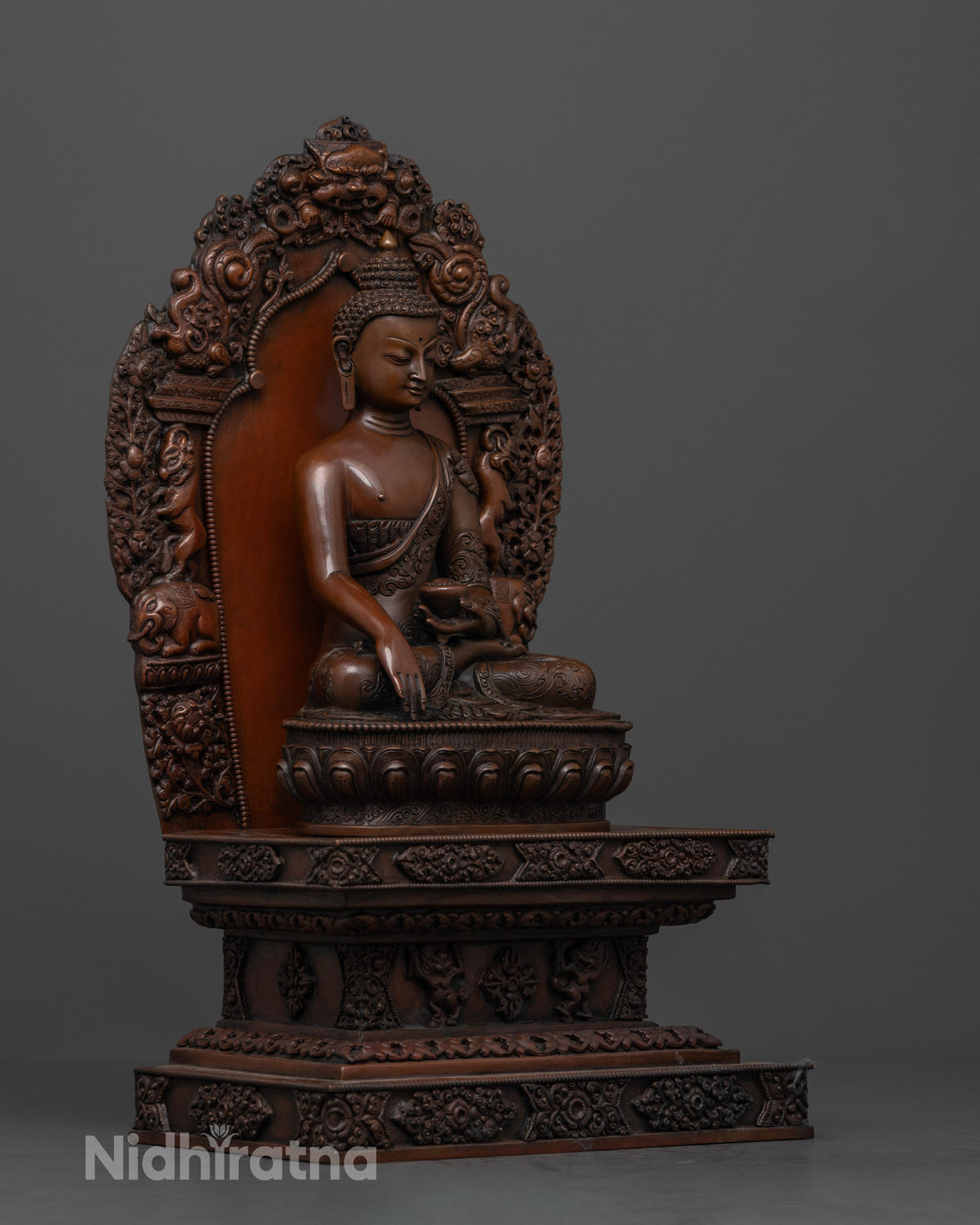 Oxidized Shakyamuni Buddha Statue