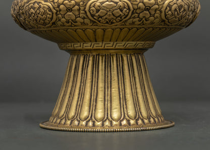 Traditional brass Food Offering Bowl for Buddhist altar and meditation space
