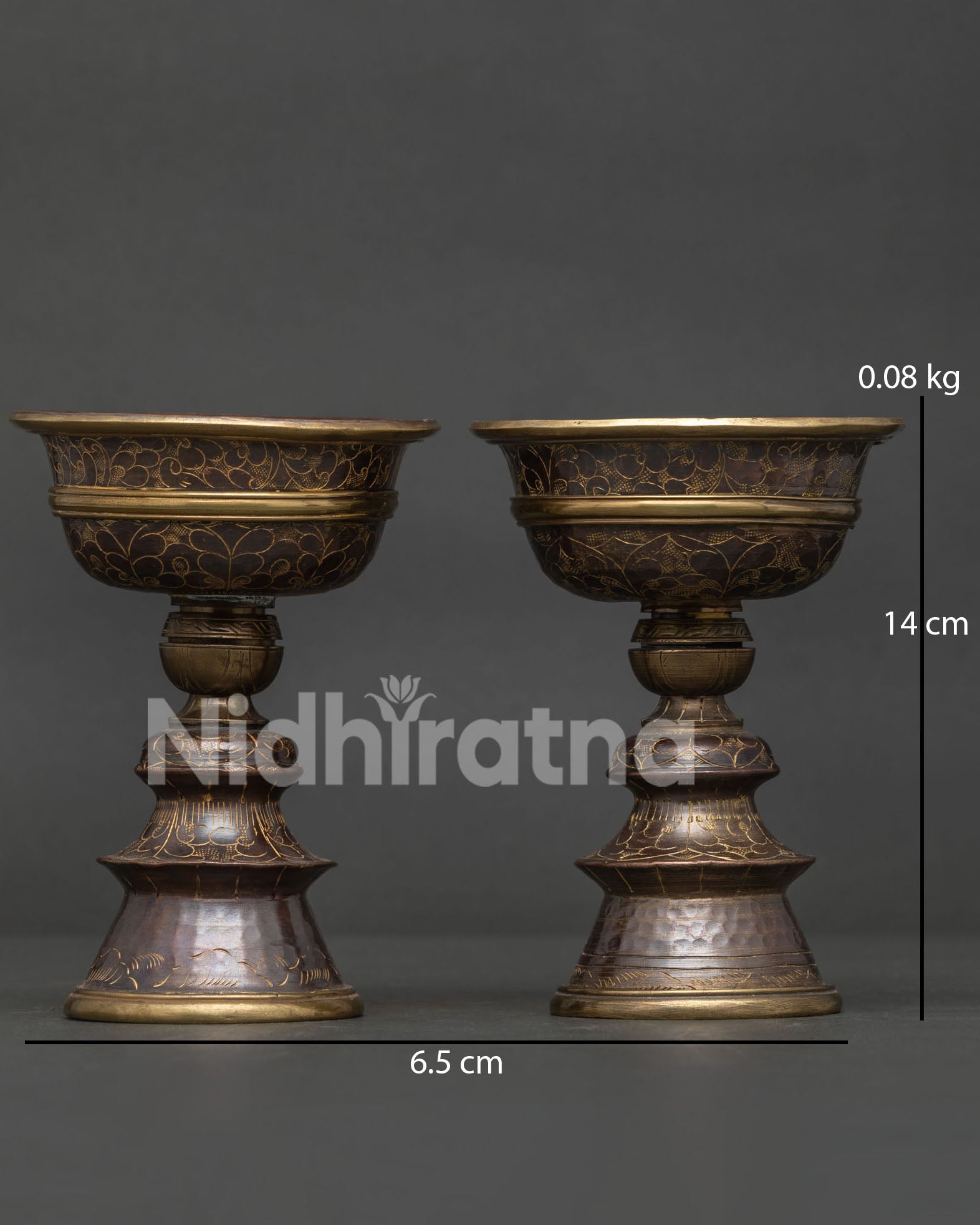 Traditional Buddhist Butter Lamp Set for altar offerings and prayer rituals
