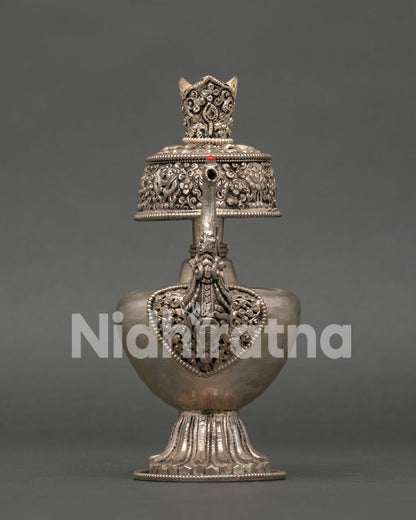 Traditional Buddhist ritual Bumba handcrafted by skilled Newari artisans in Nepal