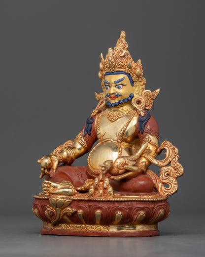 Traditional Dzambhala sculpture from Patan, Nepal symbolizing wealth abundance and generosity