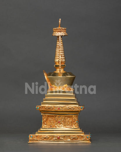 Traditional Himalayan Buddhist Stupa symbolizing enlightenment and wisdom