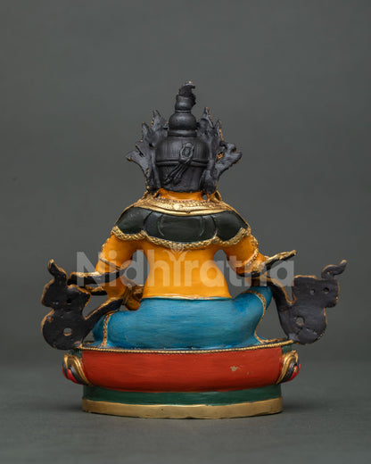 Traditional nepalese dzambhala statue for buddhist altar and meditation space.