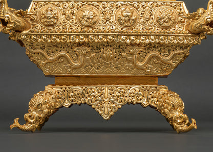 Traditional Nepalese incense burner for Buddhist altar, meditation, prayer and rituals