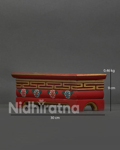 Traditional Nepalese ritual incense burner with hand-painted floral details