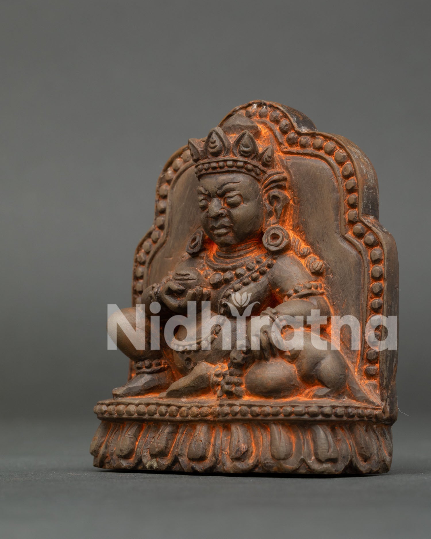 Traditional Nepalese Stone Dzambhala Sculpture Symbolizing Wealth and Prosperity