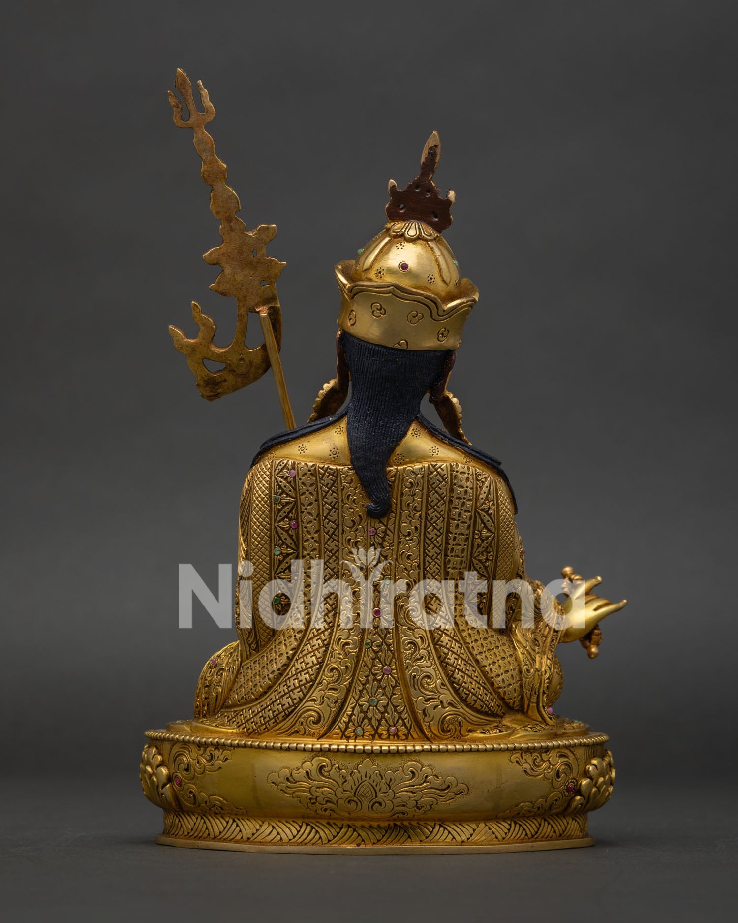 Traditional Padmasambhava Statue, crafted by Newari artisans with Himalayan Buddhist artistry