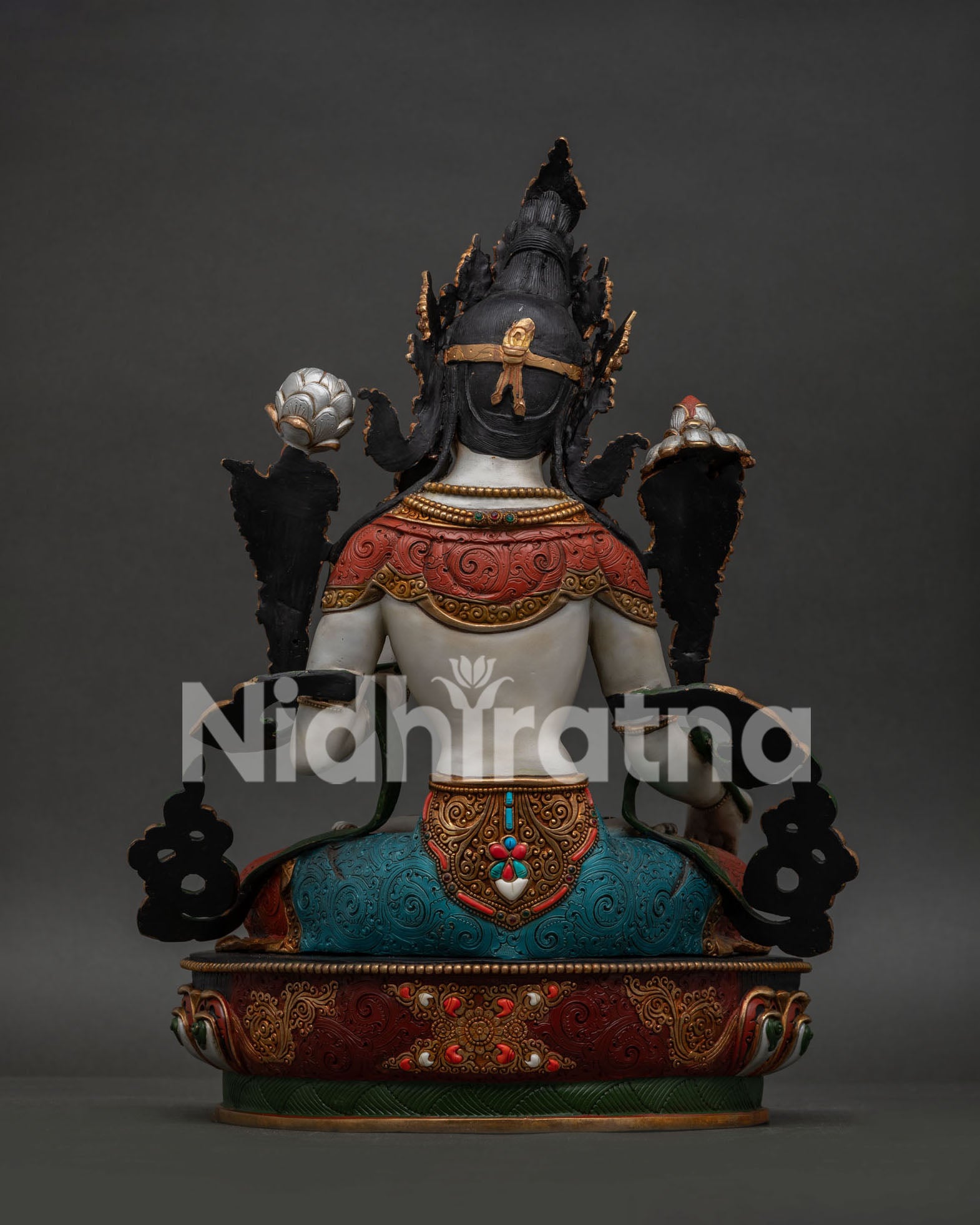 Traditional White Tara meditation statue, symbolizing compassion healing and longevity