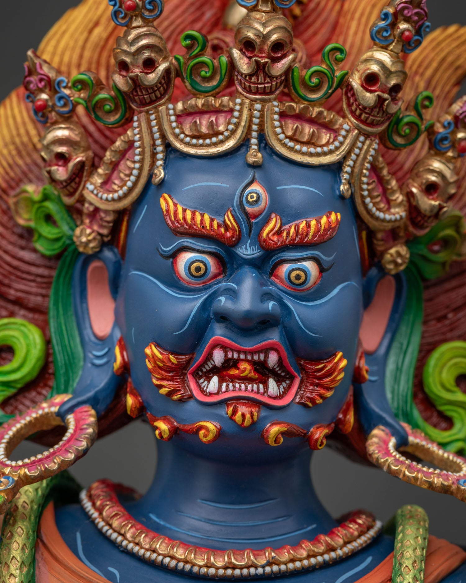 Troma Nagmo statue detailed face close up fierce dakini expression