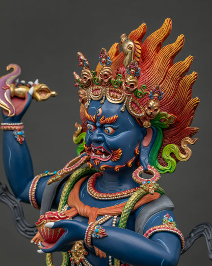 Troma Nagmo statue detailed side close up Newari craftsmanship