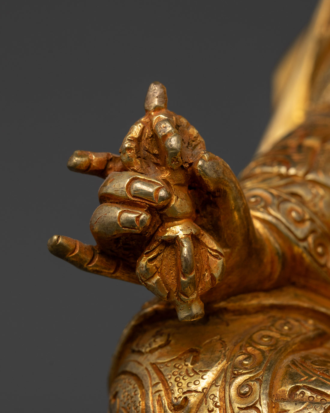 Gold-Gilded Guru Rinpoche Statue