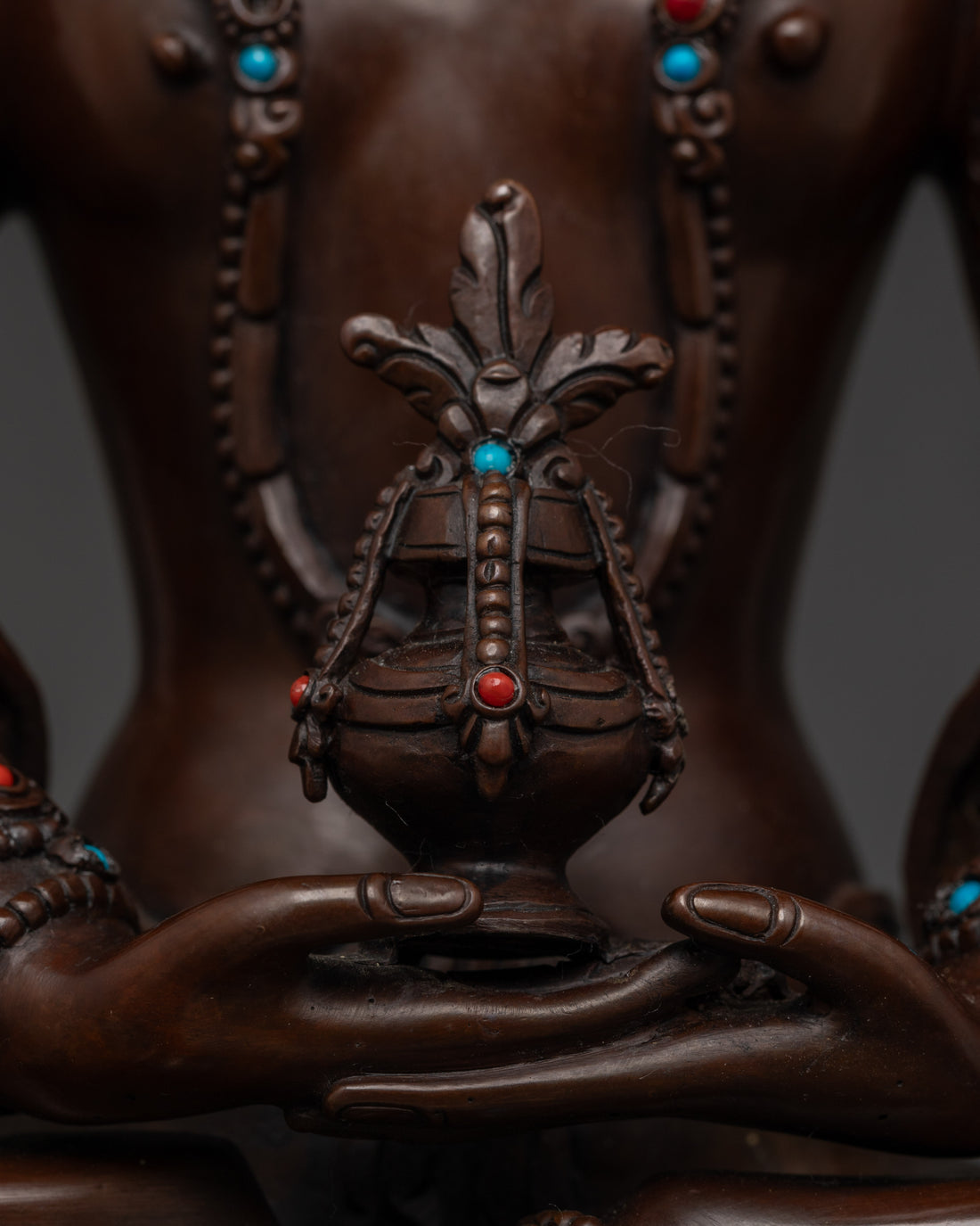 Oxidized Amitayus Statue: Buddha of Infinite Life