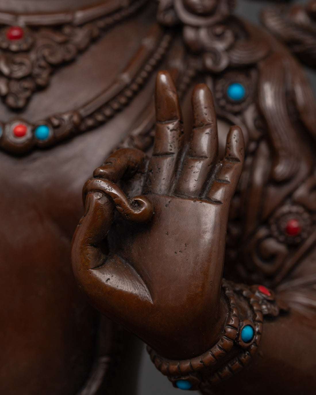 Elegant Oxidized Manjushri Statue: A piece of Buddhist Art