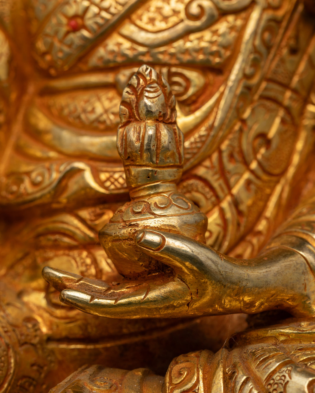 Gold-Gilded Guru Rinpoche Statue