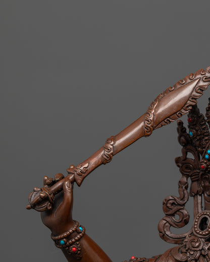 Elegant Oxidized Manjushri Statue: A piece of Buddhist Art