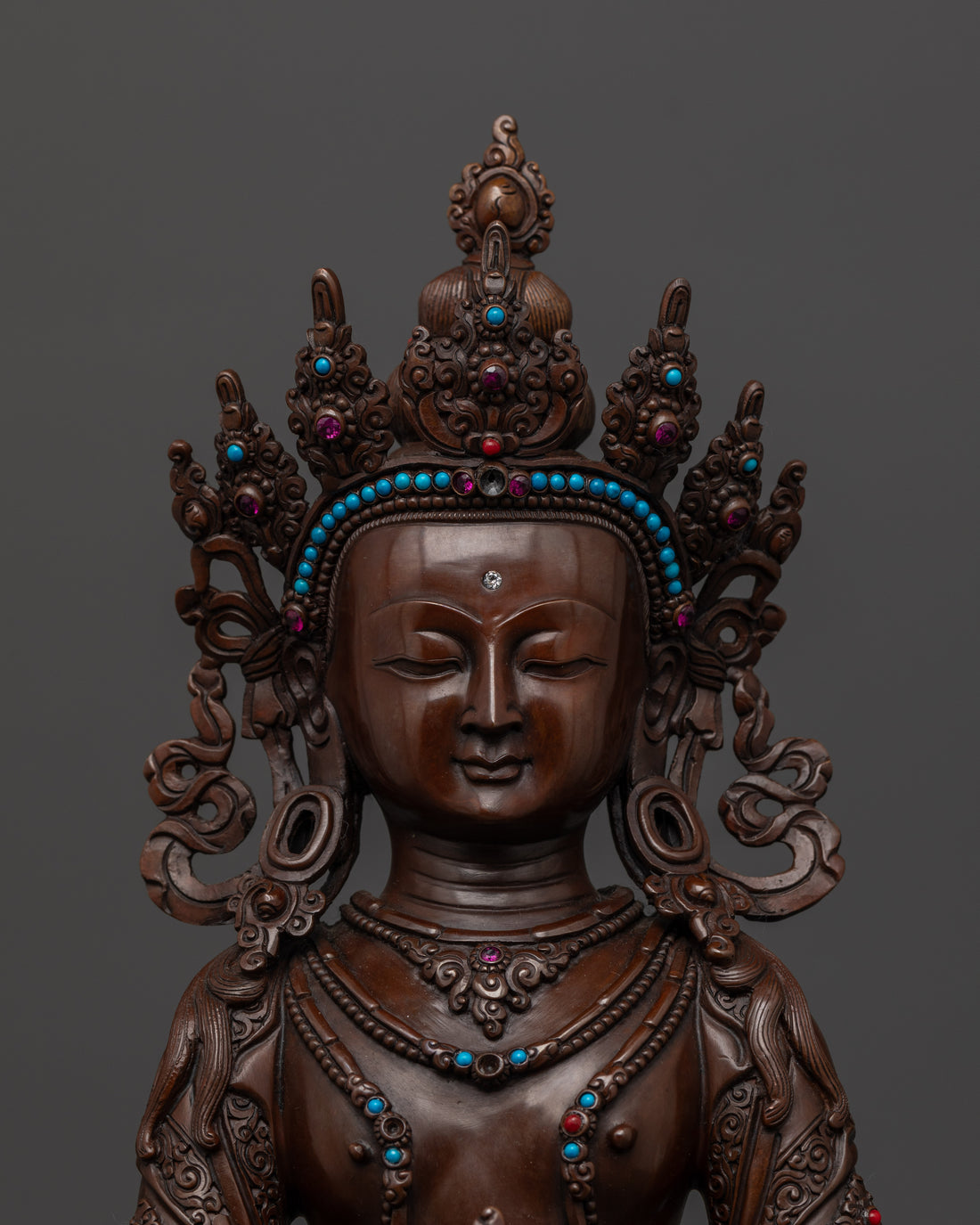 Oxidized Amitayus Statue: Buddha of Infinite Life