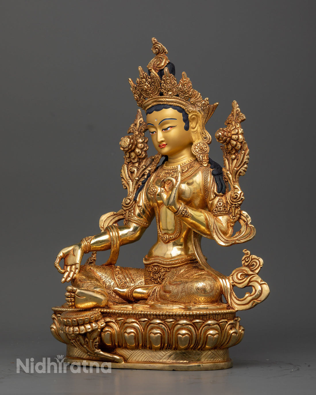 Authentic & Elegant Goddess Tara Statue: Majestic Work of Art