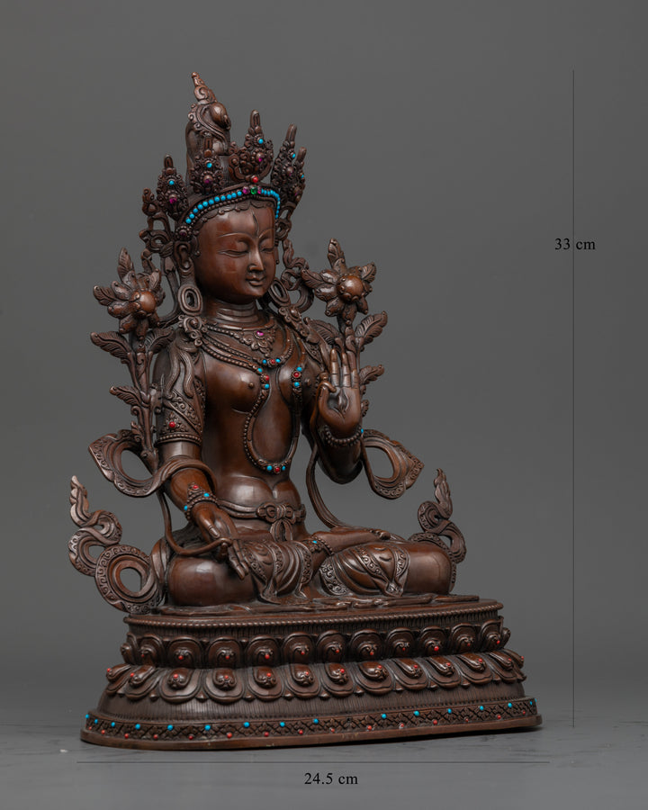 White Tara Oxidized Statue: A Blessing of Longevity