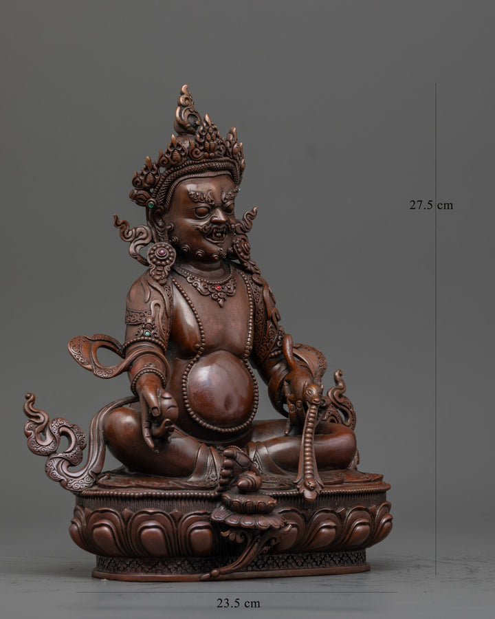 Oxidized Dzambhala Statue: Radiating Fortune and Prosperity