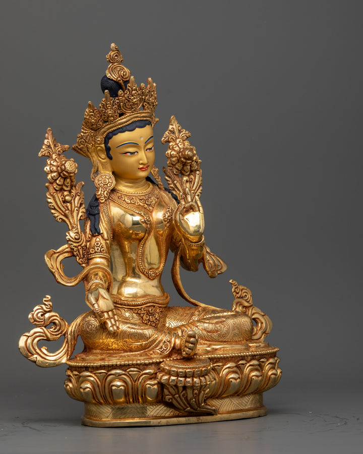 Authentic & Elegant Goddess Tara Statue: Majestic Work of Art