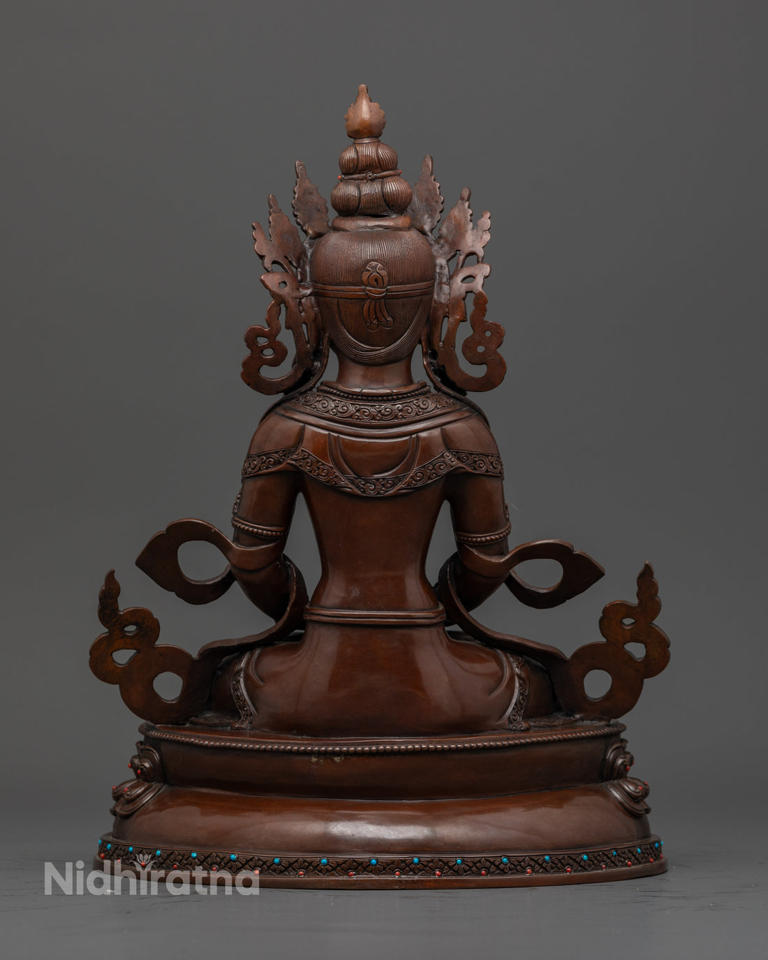 Oxidized Amitayus Statue: Buddha of Infinite Life