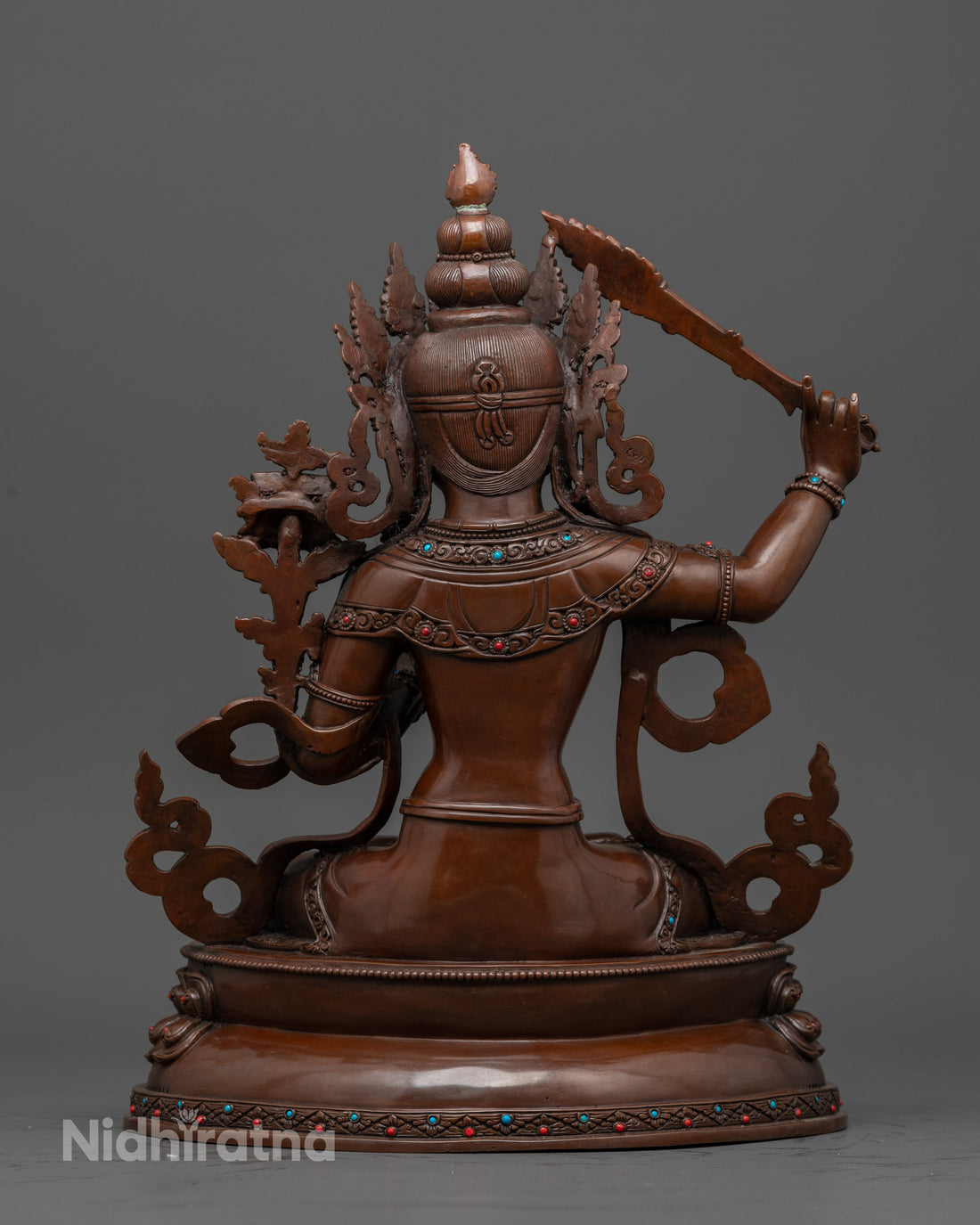 Elegant Oxidized Manjushri Statue: A piece of Buddhist Art