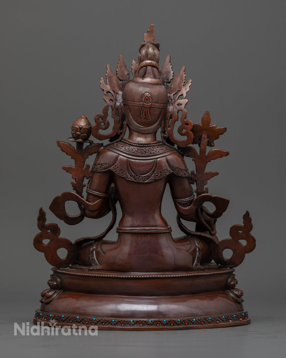 Hand-Painted Oxidized Green Tara Statue