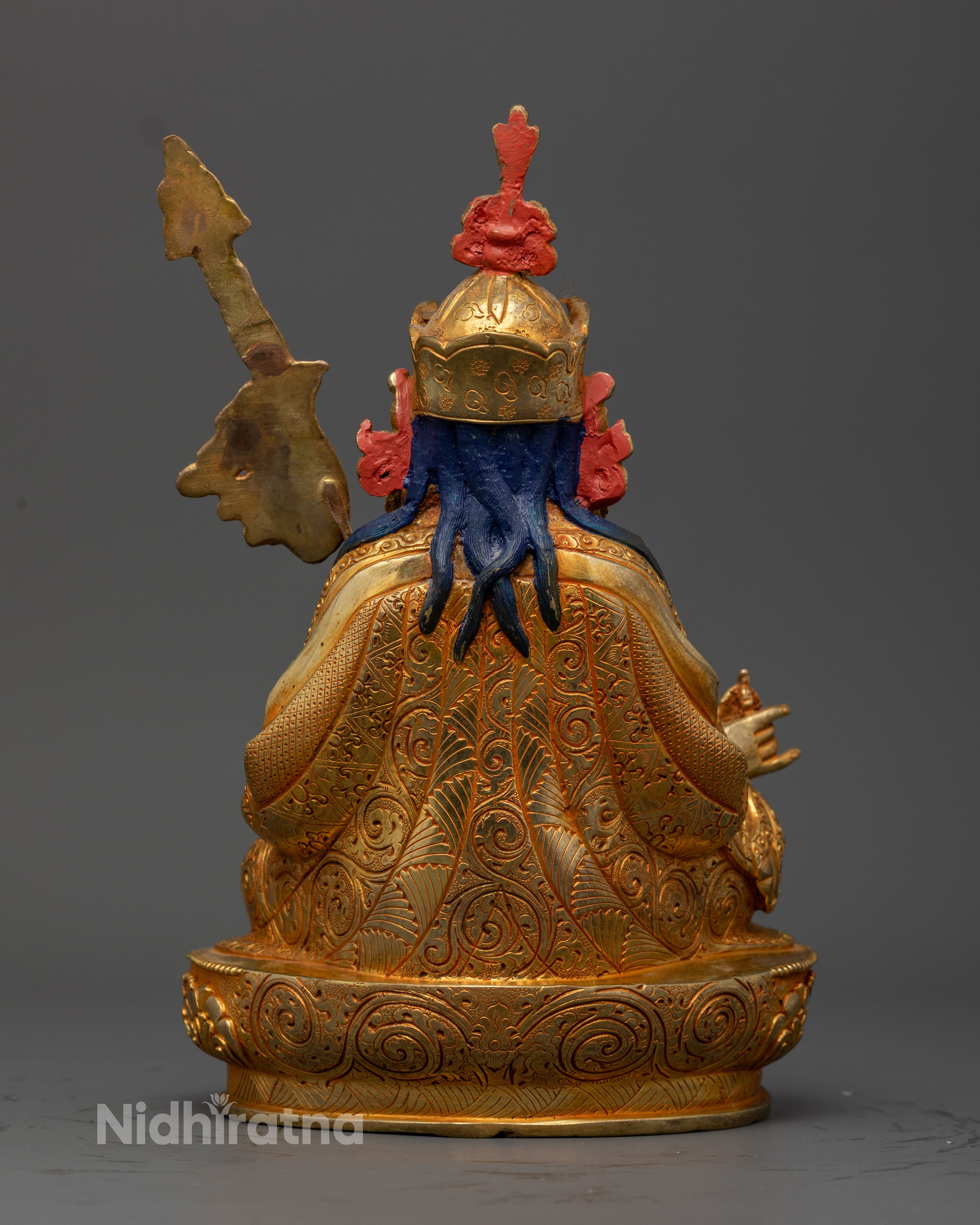 Gold-Gilded Guru Rinpoche Statue