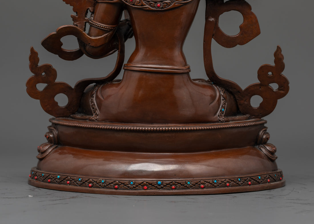 Elegant Oxidized Manjushri Statue: A piece of Buddhist Art