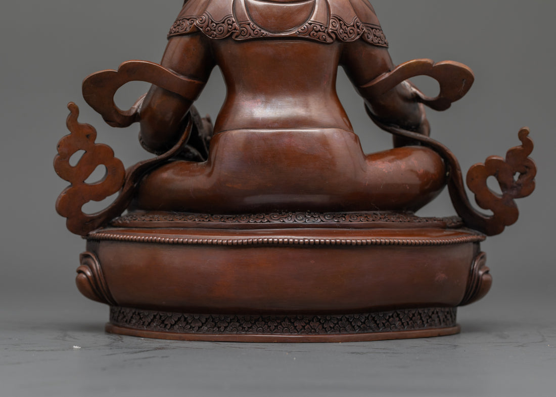 Oxidized Dzambhala Statue: Radiating Fortune and Prosperity