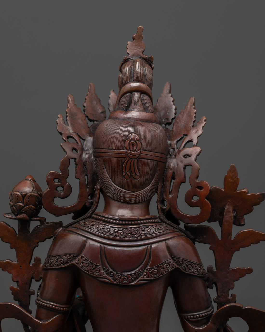 Hand-Painted Oxidized Green Tara Statue