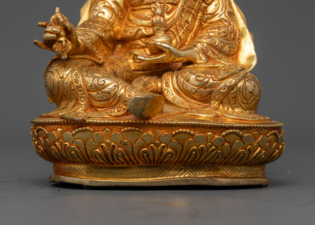 Gold-Gilded Guru Rinpoche Statue