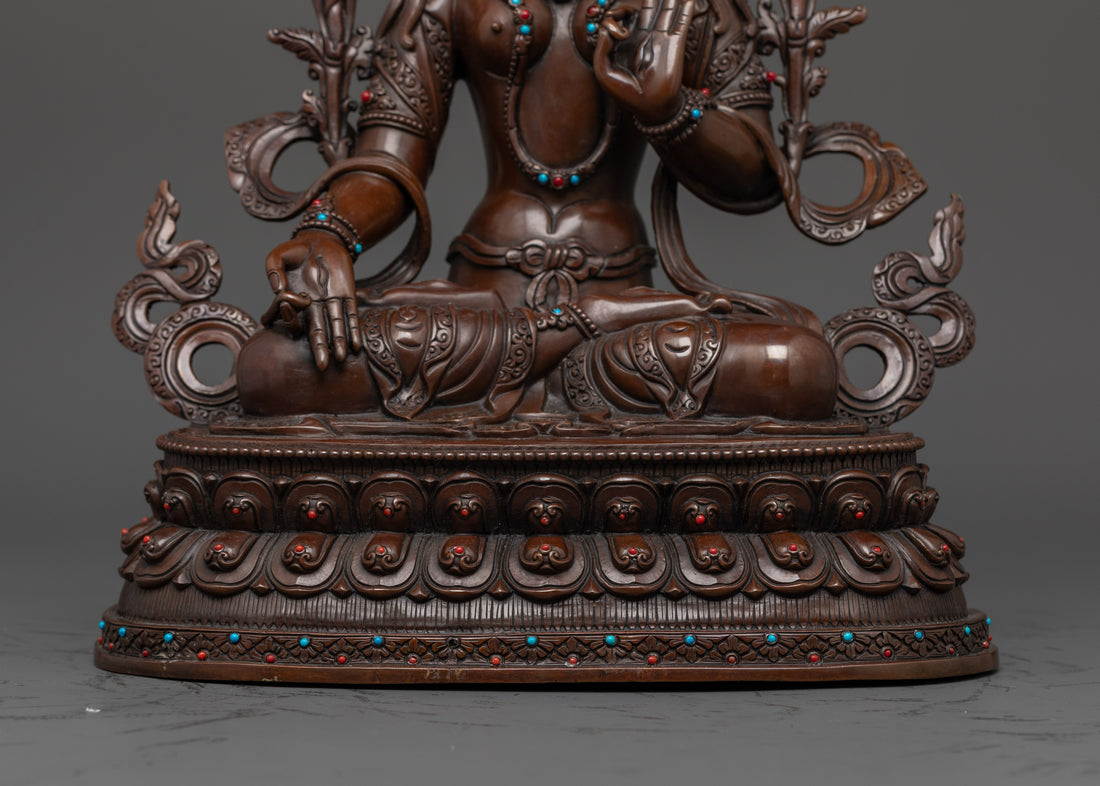 White Tara Oxidized Statue: A Blessing of Longevity