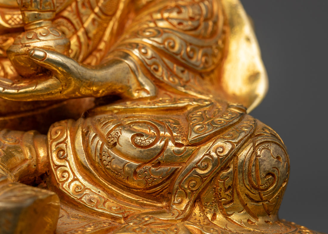 Gold-Gilded Guru Rinpoche Statue