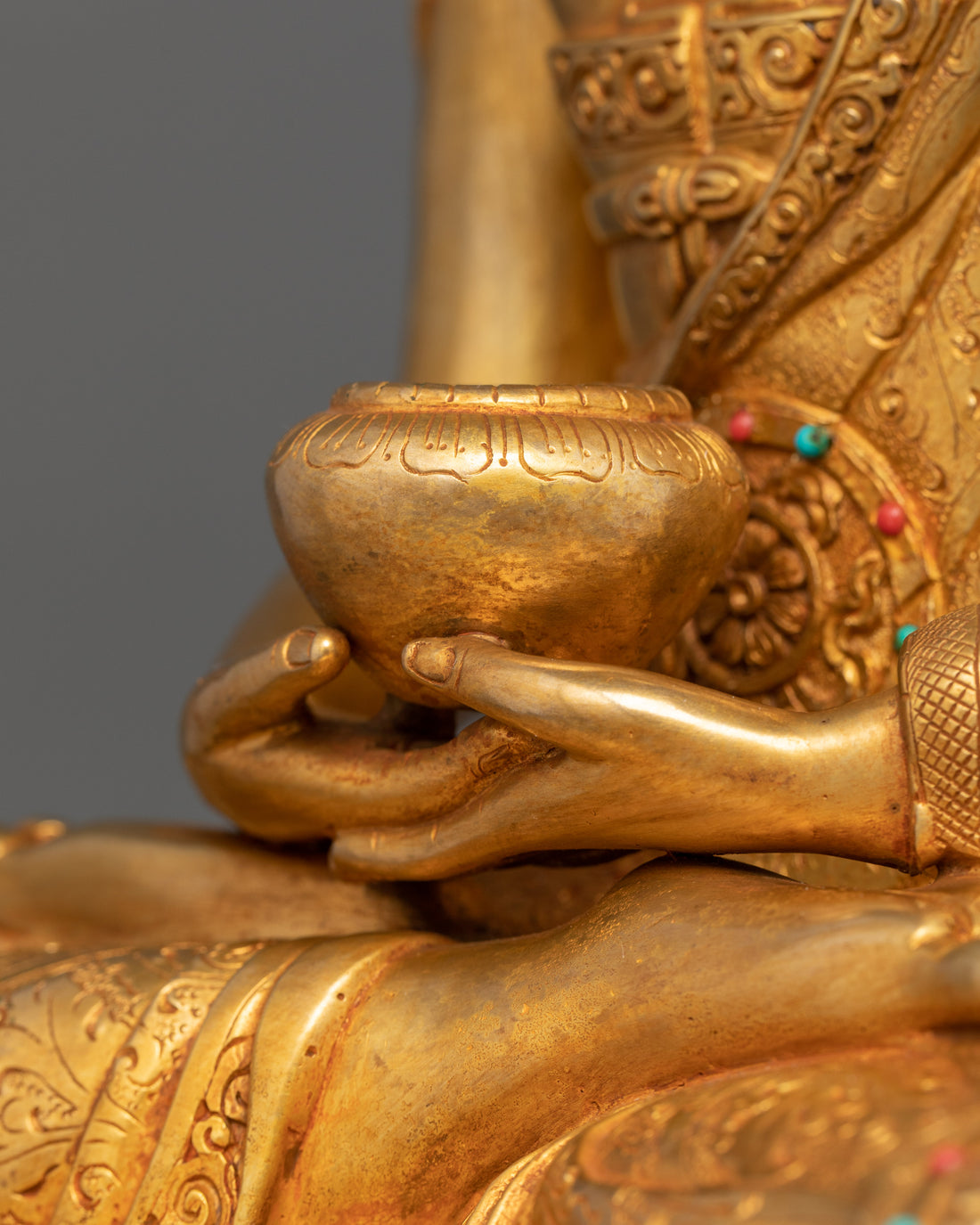 The Golden Buddhist Statue : Amitabha Buddha