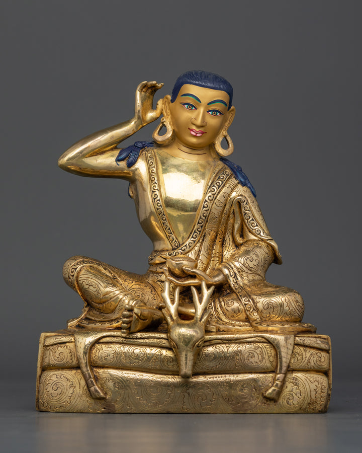 Divine Contemplation: The Golden Milarepa Statue