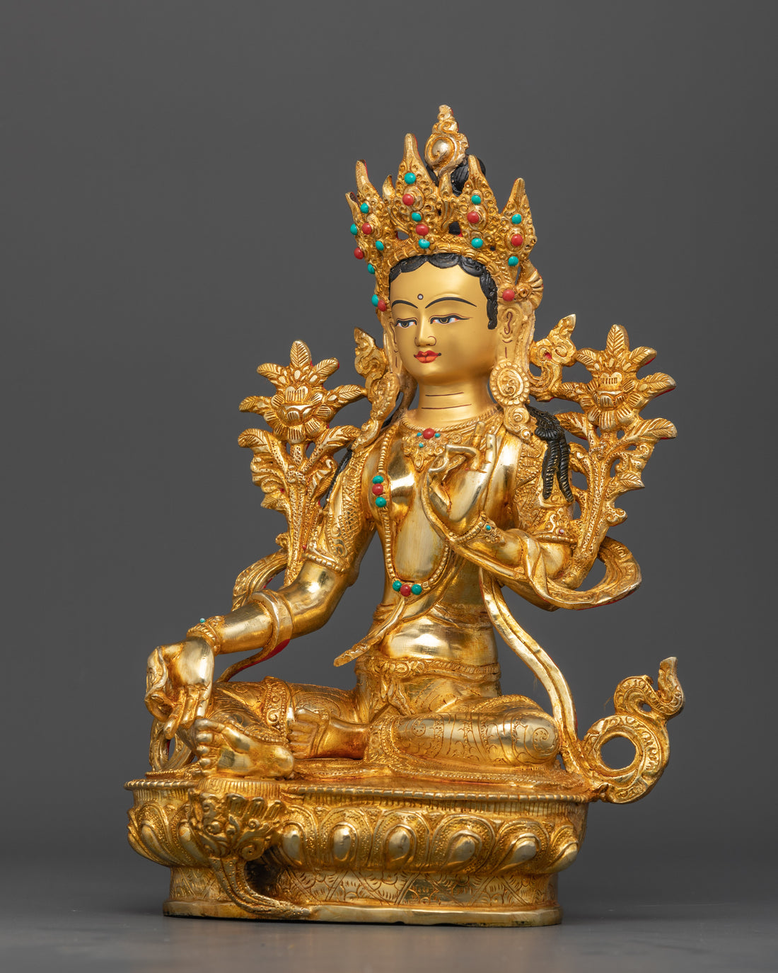 Emerald Grace: The Green Tara Statue