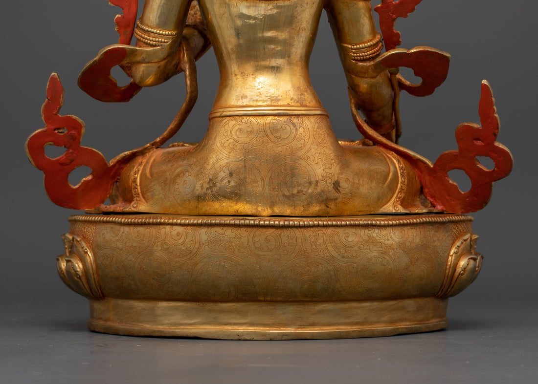 Buddhist White Tara: Handcrafted Tibetan Buddhist Sculpture