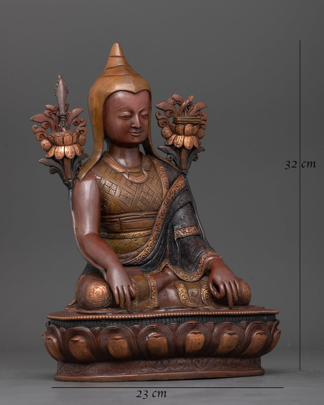 Longchenpa | Longchen Rabjam Oxidized Copper Statue