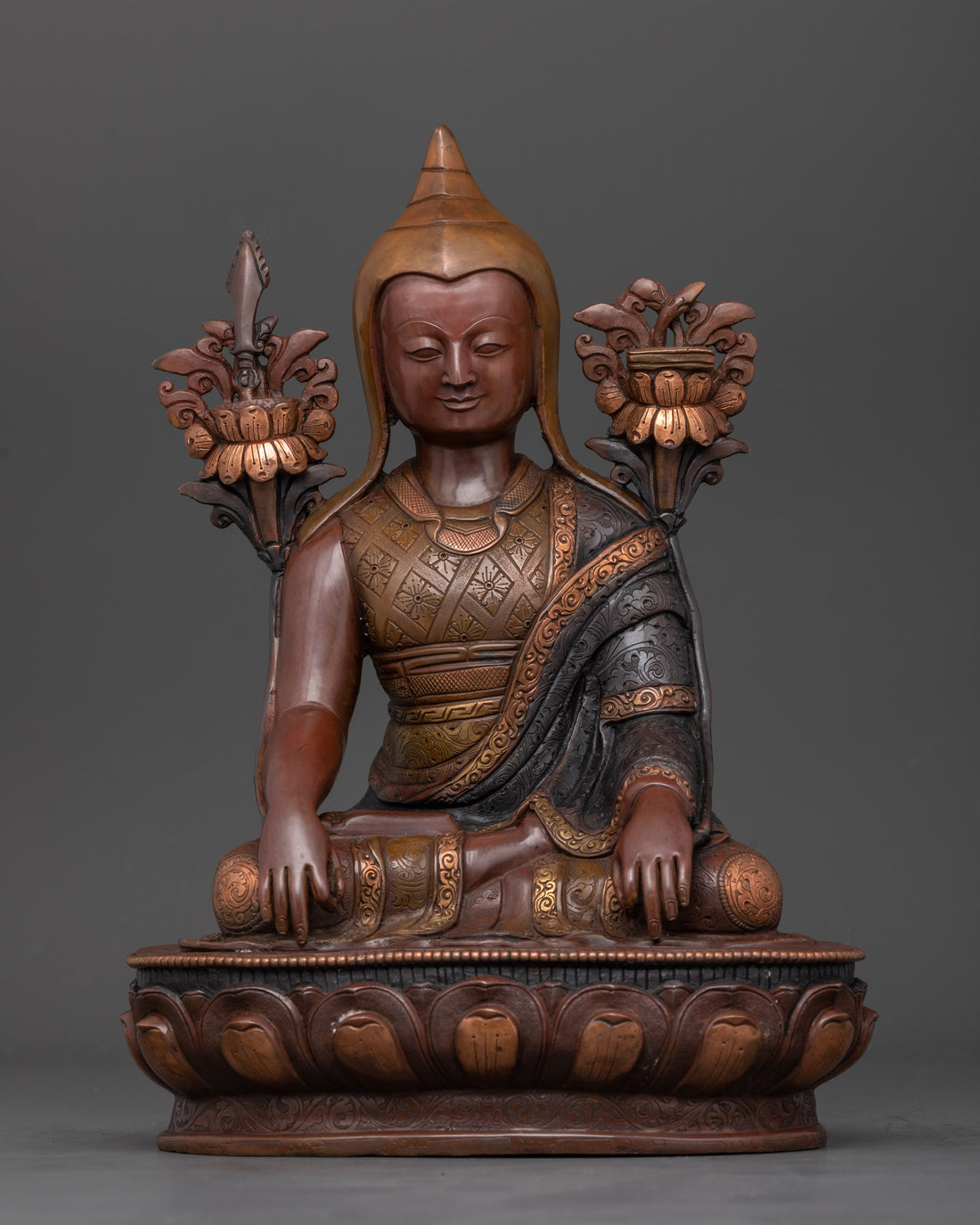 Longchenpa | Longchen Rabjam Oxidized Copper Statue