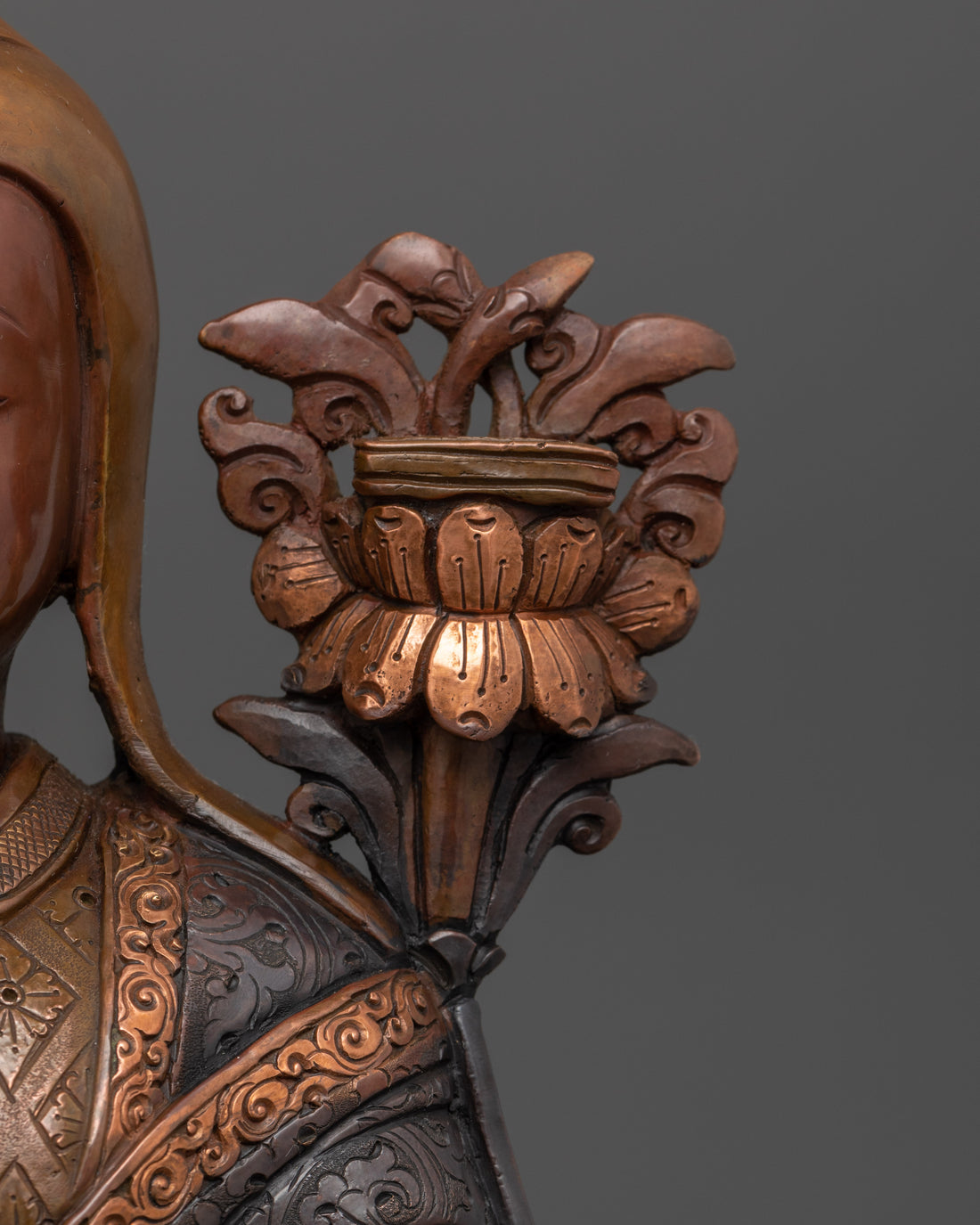 Longchenpa | Longchen Rabjam Oxidized Copper Statue