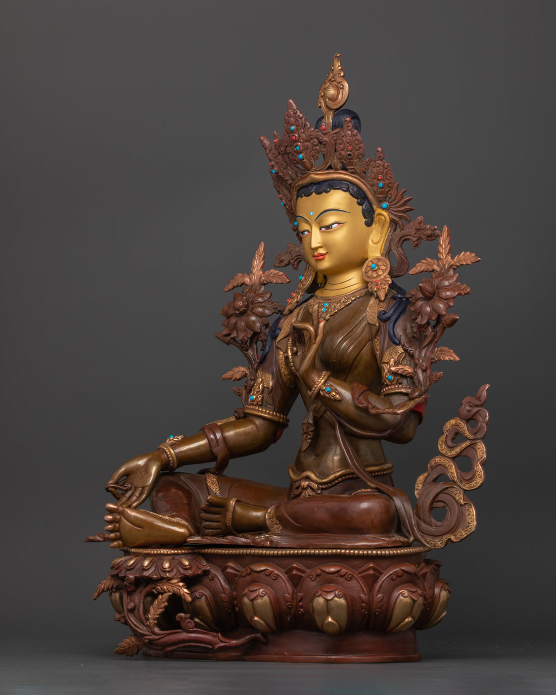 Himalayan Green Tara Statue for Meditation Altar