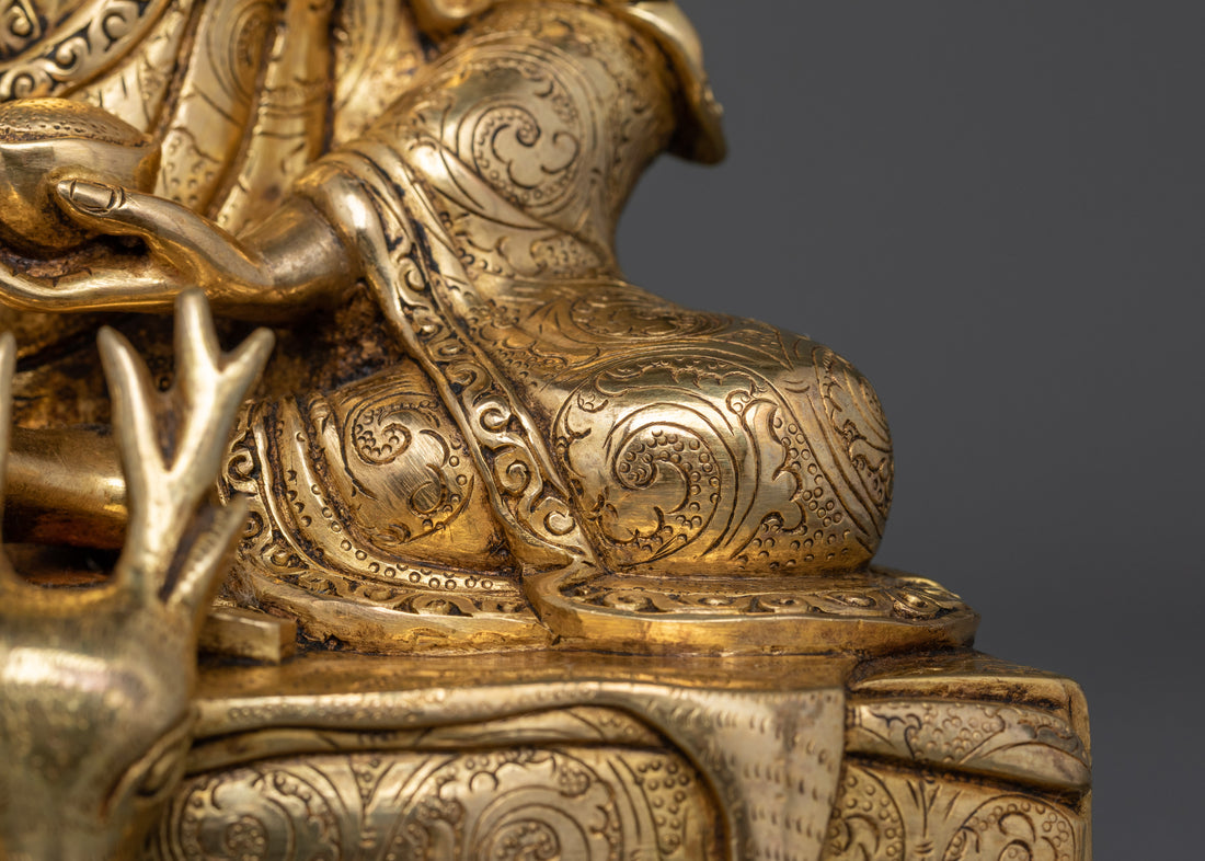 Divine Contemplation: The Golden Milarepa Statue