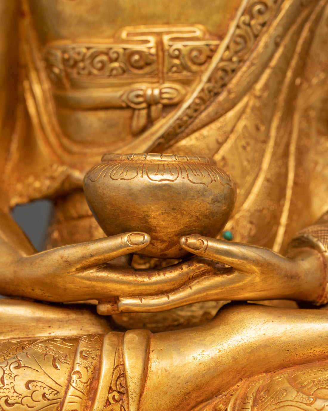 The Golden Buddhist Statue : Amitabha Buddha