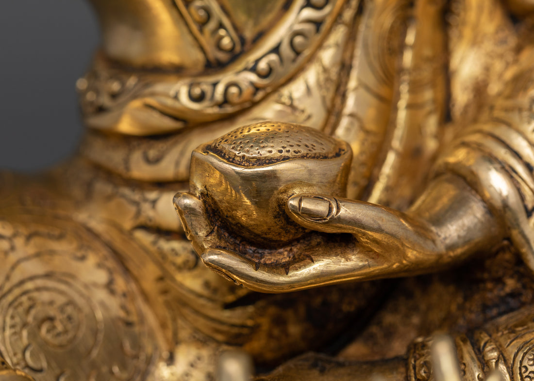 Divine Contemplation: The Golden Milarepa Statue