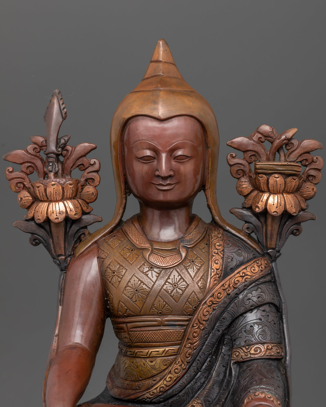 Longchenpa | Longchen Rabjam Oxidized Copper Statue