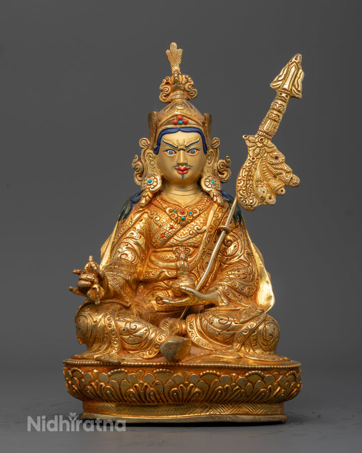 Gold-Gilded Guru Rinpoche Statue